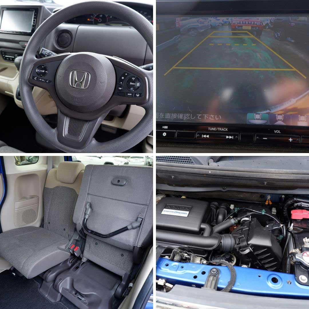 ホンダ N-BOX 660 G ホンダセンシング 本土中古・修復なし評価4・ナビテレビ・バックカメラ・社外１４インチアルミ・プッシュスタート