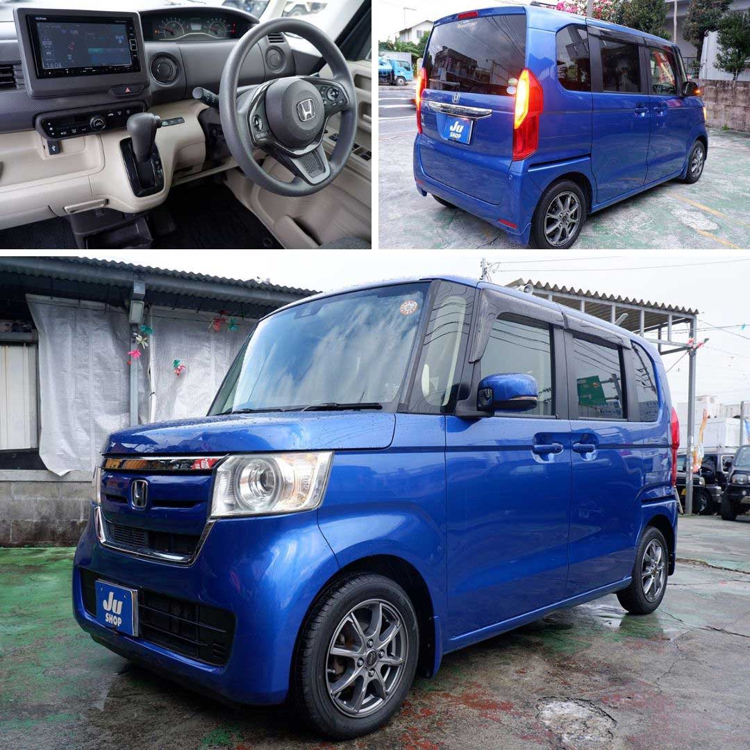 ホンダ N-BOX 660 G ホンダセンシング 本土中古・修復なし評価4・ナビテレビ・バックカメラ・社外１４インチアルミ・プッシュスタート