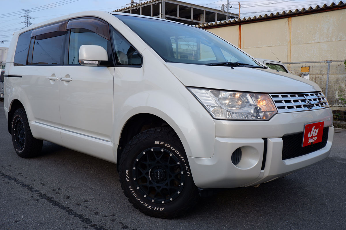 三菱 デリカD：5 2.4 C2 G 委託販売・カスタム車両・リフトアップ・レイズホイール・ATタイヤ・両側パワスラ・ゲート・キーフリー