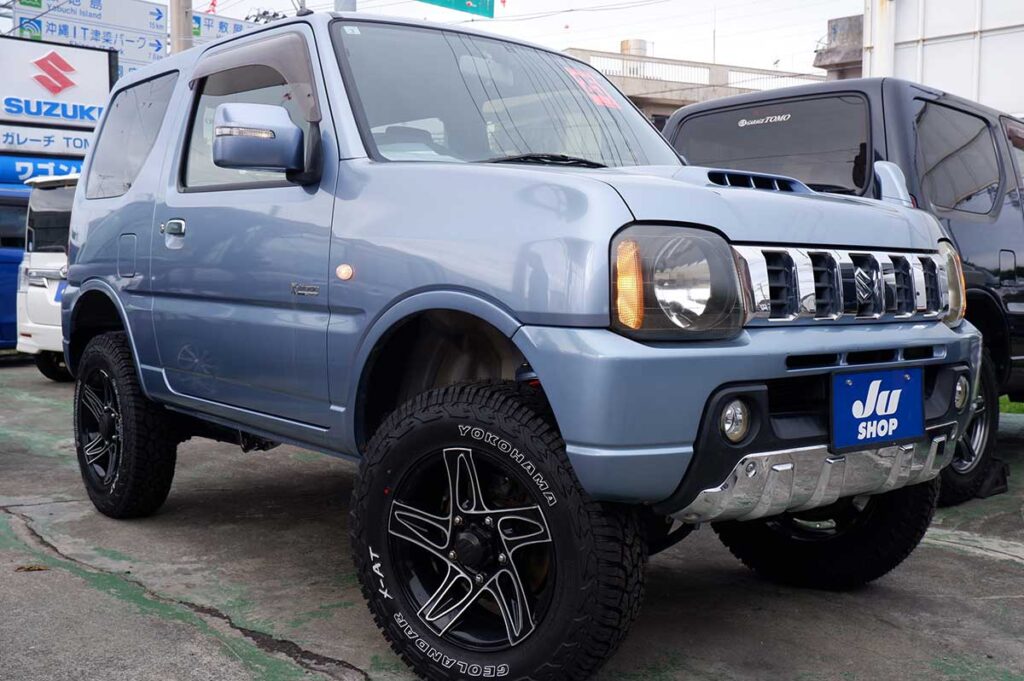 スズキ ジムニー 660 クロスアドベンチャー 4WD ブリーズブルーのXアドベンチャーAT 車・本土仕入れ修復無評価3.5・新品３インチアップキット取付け