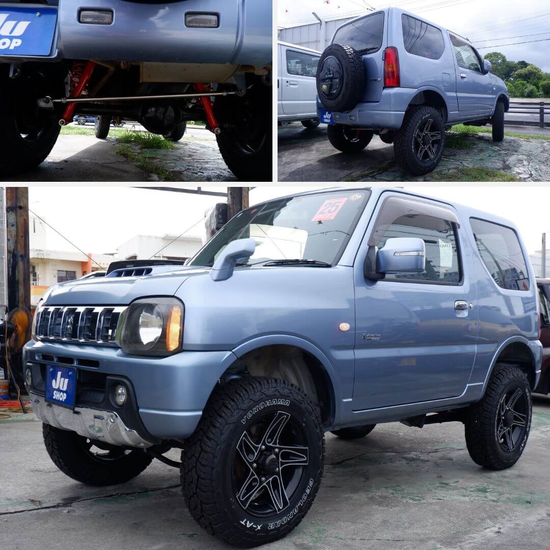 スズキ ジムニー 660 クロスアドベンチャー 4WD ブリーズブルーのXアドベンチャーAT 車・本土仕入れ修復無評価3.5・新品３インチアップキット取付け
