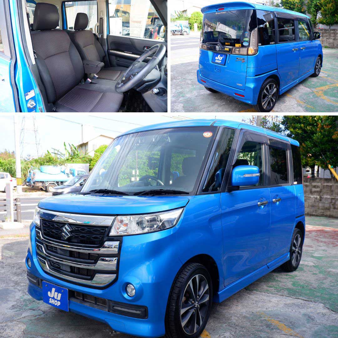 スズキ スペーシア 660 カスタム Zターボ デュアルカメラブレーキサポート装着車 本土仕入れ評価4・両側パワースライドドア・ターボ・パドルシフト・クルーズコントロール・ケンウッドナビ