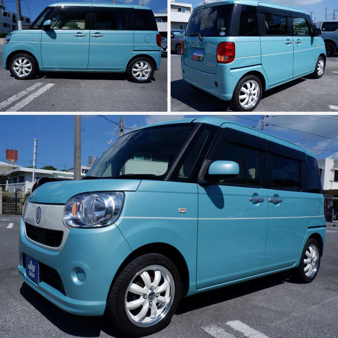 ダイハツ ムーヴキャンバス 660 L SAⅢ 本土仕入れ・修復なしカスタムキャンバス 15インチ社外アルミ・新品タイヤ・ヘアライン